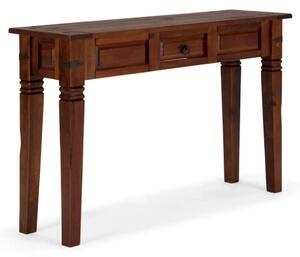Masivní toaletní stolek Catana z borovicového dřeva, hnědý, lakovaný – 120×35×76 cm