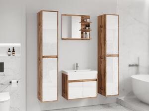 Koupelnový nábytek Garmuzo XL, Barva: wotan / wotan + bílý lesk, Sifon k umyvadlu: ne, Baterie: ne Mirjan24 5903211327834