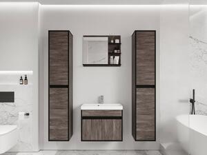Koupelnový nábytek Garmuzo XL, Barva: wotan / wotan + bílý lesk, Sifon k umyvadlu: ne, Baterie: Maro Blo 020M Mirjan24 5903211328053