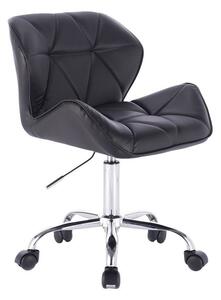 LuxuryForm Židle MILANO na podstavě s kolečky - černá