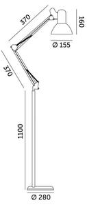 Flexibilní stojací lampa AURIQ 1xE27/60W/230V 184 cm bílá