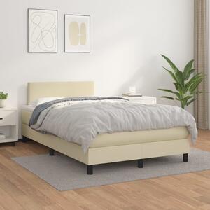 Box spring postel s matrací krémová 120x200 cm umělá kůže 3140995