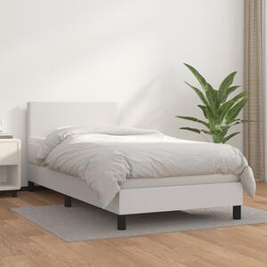 Box spring postel s matrací bílá 90x190 cm umělá kůže 3140976