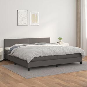 Box spring postel s matrací šedá 200x200 cm umělá kůže 3141027