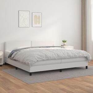 Box spring postel s matrací bílá 200x200 cm umělá kůže 3141084
