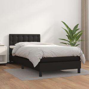Box spring postel s matrací černá 90x190 cm umělá kůže 3141095