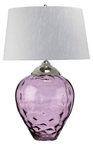 Stolní lampa Samara, Ø 51 cm, růžová, látka, sklo, 2 světla