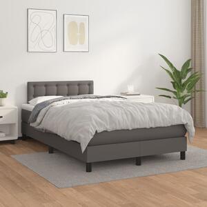Box spring postel s matrací šedá 120x200 cm umělá kůže 3141117