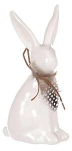 Velikonoční keramický zajíček s peříčkem- 19 cm