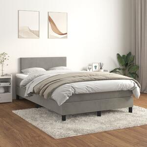 Box spring postel s matrací světle šedá 120 x 200 cm samet 3141173