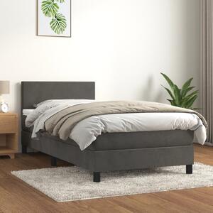 Box spring postel s matrací tmavě šedá 100x200 cm samet 3141168