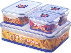 Dózy na potraviny Lock&Lock HPL834SAN, 4 ks, 3,9l/1l/2x470ml