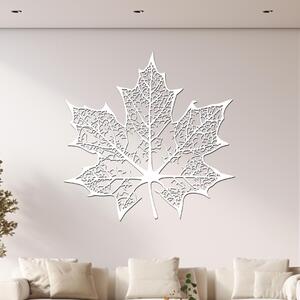 Dřevo života | Dřevěná dekorace na stěnu Podzimí list | Rozměry (cm): 60x60 | Barva: Bílá
