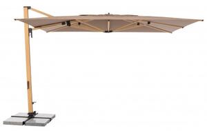 Doppler ALU WOOD XL 4x3 m - výkyvný zahradní slunečník s boční tyčí : Desén látky - 846