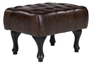 Taburet Chesterfield Pittsfield pravá kůže hnědá