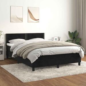 Box spring postel s matrací černá 140x200 cm samet 3141247