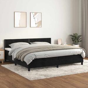 Box spring postel s matrací černá 200x200 cm samet 3141265