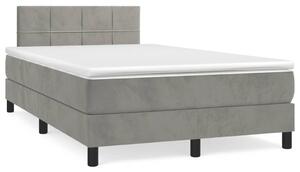 Box spring postel s matrací světle šedá 120x190 cm samet 3269837