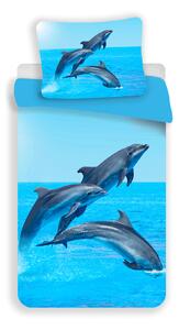 Jerry Fabrics s. r. o. Bavlněné povlečení 140x200 + 70x90 cm - Delfíni