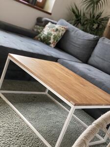Wudboys Konferenční stůl FLAT Series Barva kovu: Bílá, Dřevo: Dub, Rozměr: 900x600, moderní skandinávský styl