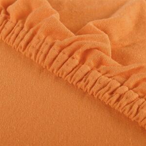 Prostěradlo oranžové meruňkové jersey EMI: Prostěradlo 220x200