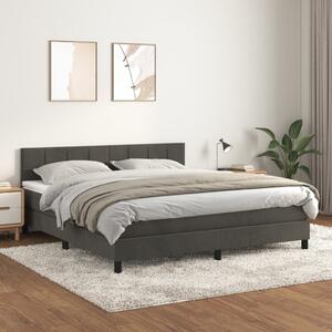 Box spring postel s matrací tmavě šedá 160x200 cm samet 3141312