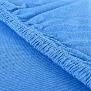 Prostěradlo modré jersey EMI: Prostěradlo prodloužené 90(100)x220