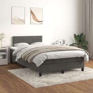 Box spring postel s matrací tmavě šedá 120 x 200 cm samet 3141354
