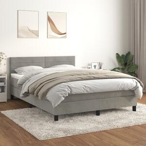 Box spring postel s matrací světle šedá 140x200 cm samet 3141365