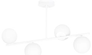 Stropní svítidlo BIOR 4 – celobílé, sklo, 4× E14, šířka 80 cm