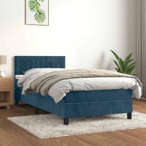 Box spring postel s matrací tmavě modrá 80 x 200 cm samet 3141393