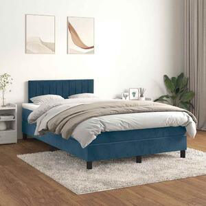 Box spring postel s matrací tmavě modrá 120 x 200 cm samet 3141417