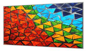 Ochranná deska barevná abstraktní mozaika - 52x60cm / S lepením na zeď