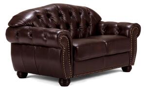 Pohovka Chesterfield Hereford 2-místná pravá kůže hnědá