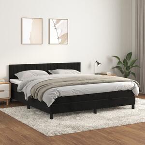 Box spring postel s matrací černá 160x200 cm samet 3141433