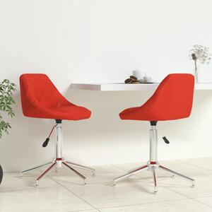 Otočné jídelní židle 2 ks červené umělá kůže
