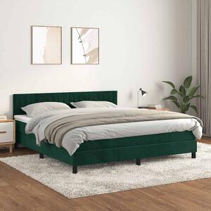 Box spring postel s matrací tmavě zelená 180x200 cm samet 3141440