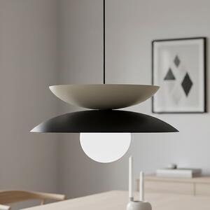Závěsné svítidlo NAGOYA 1 – černé / moka, bílé sklo, 1× G9, šířka 41 cm