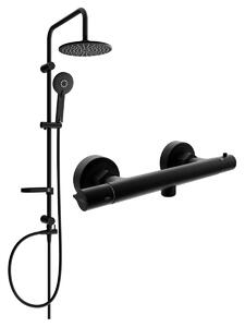 Mexen Carl sprchový set s dešťovou sprchou a Slim termostatickou sprchovou baterií, černá, 77105240-70