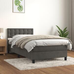 Box spring postel s matrací tmavě šedá 80 x 200 cm samet 3141510
