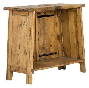 Masivní umyvadlová skříňka Rangoon z recyklované borovice, lakovaná, hnědá – 70×32×61 cm