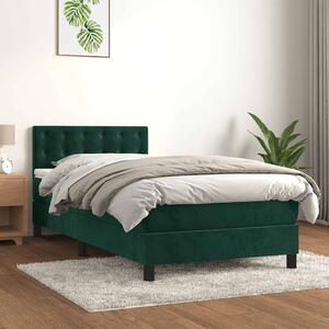 Box spring postel s matrací tmavě zelená 80 x 200 cm samet 3141512