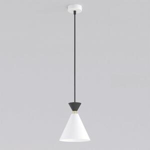 Závěsné svítidlo KLEVER 1 – bílé / černé, 1× E14, šířka 16 cm