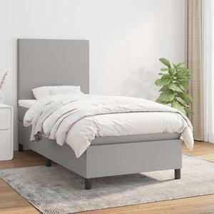 Box spring postel s matrací světle šedá 80 x 200 cm textil 3141569