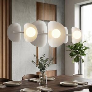 Závěsné svítidlo ELEMENTI 6 – celobílé, sklo, 6× G9, šířka 87 cm