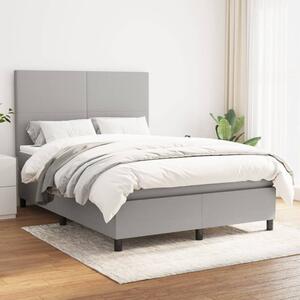 Box spring postel s matrací světle šedá 140 x 200 cm textil 3141617