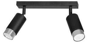 Stropní svítidlo HIRO 2 – černé / chromové, 2× GU10, šířka 45 cm