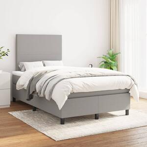Box spring postel s matrací světle šedá 120 x 200 cm textil 3141601