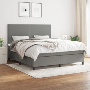 Box spring postel s matrací tmavě šedá 160x200 cm textil 3141626