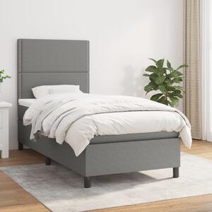 Box spring postel s matrací tmavě šedá 90x190 cm textil 3141658